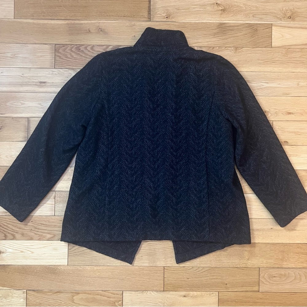 Eileen Fisher Sweater Shawl Open Front Cardigan Wool Blend Gray Size XL - Picture 7 of 9